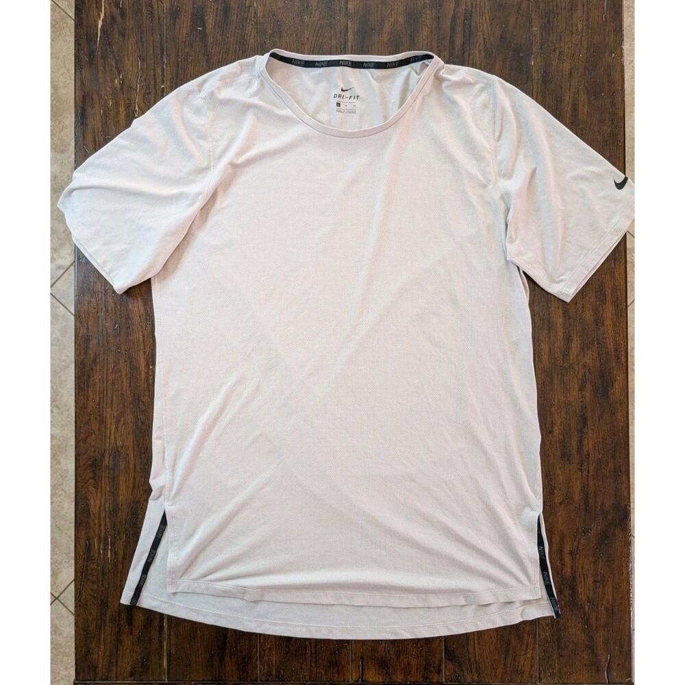 Nike Dri-FIT Men's XL Training Shirt Cream Bone Mesh Tech Tee Gorpcore Gym